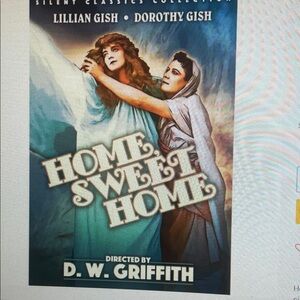 Home Sweet Home Vintage Silent Film Poster - Blue & Teal Artwork